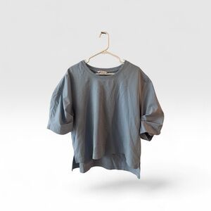 Athleta Harlow Hybrid Hi Low Blue Shirt L